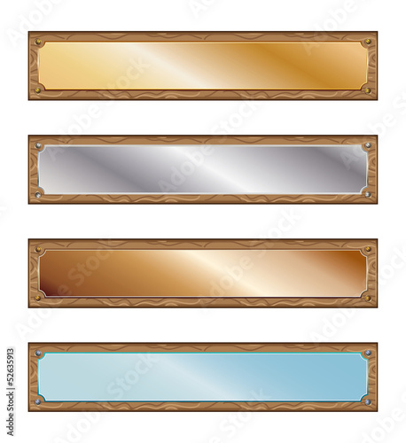 Metal plates with wood frames