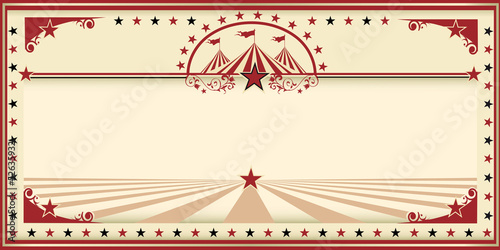 Circus card red vintage