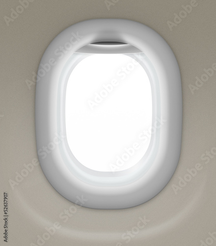 window of airplane isolated with clipping path included