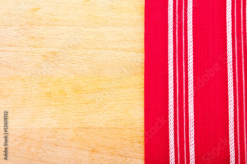 Red cloth with white lines