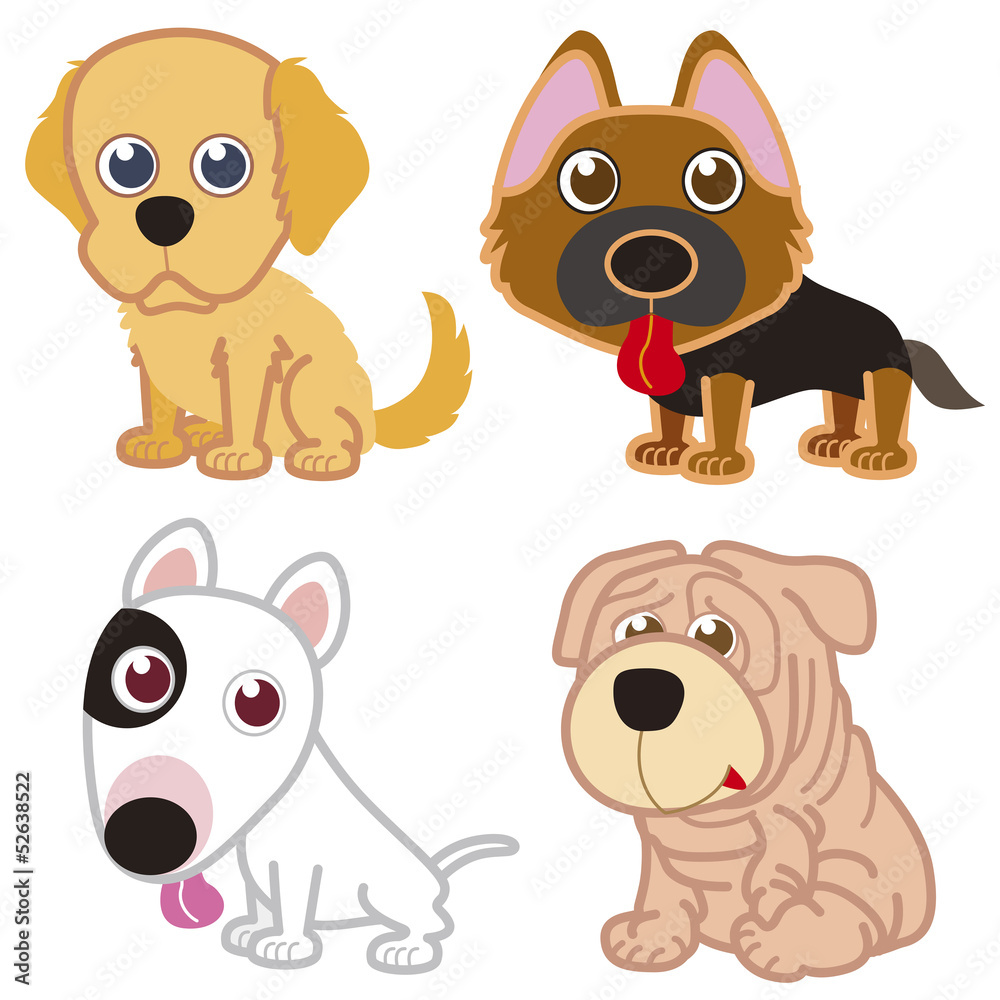 cartoon dog set. cartoon dog set.