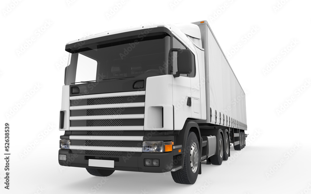 Obraz premium Cargo Delivery Truck Isolated on White Background