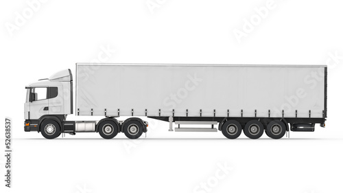 Cargo Delivery Truck Isolated on White Background