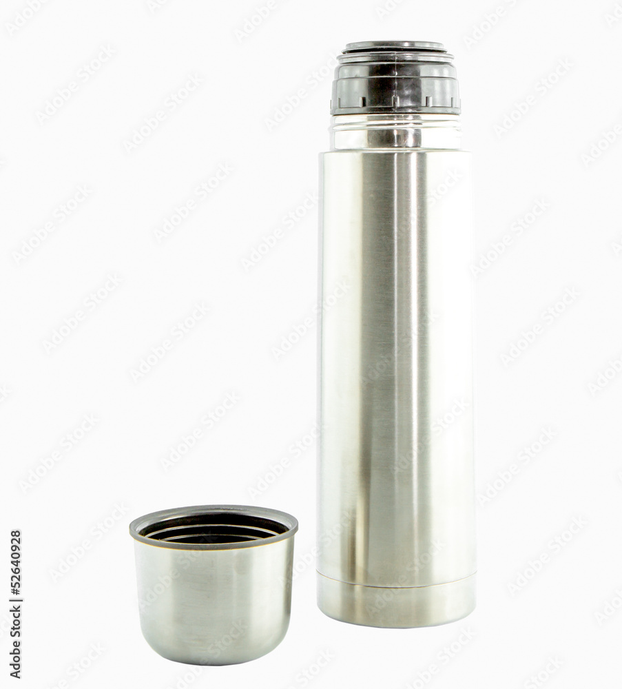 Metal Thermo flask isolate on white background Metal Thermo flask isolate on white background