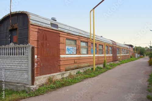 Wallpaper Mural Old train wagon remade in house, Korosten, Ukraine Torontodigital.ca