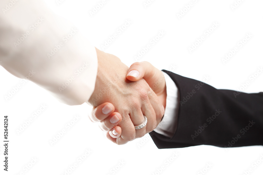 Close-up of two businesswomen shaking hands