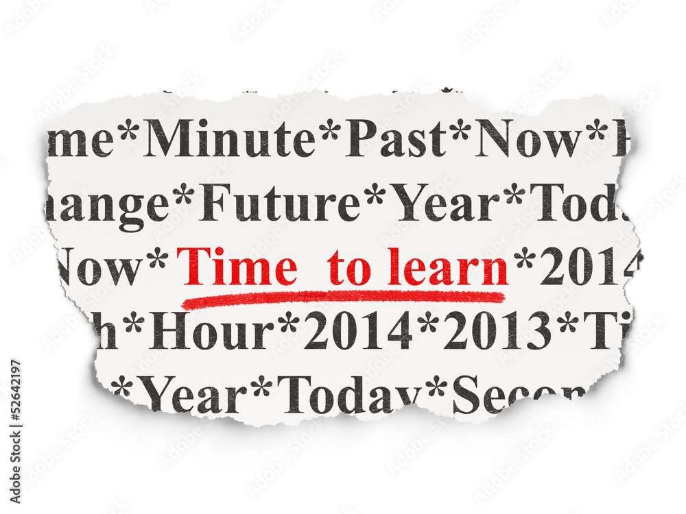 Timeline concept: Time to Learn on Paper background Timeline concept: Time to Learn on Paper background