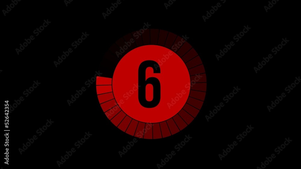 Compte à rebours 10-0 noir / rouge