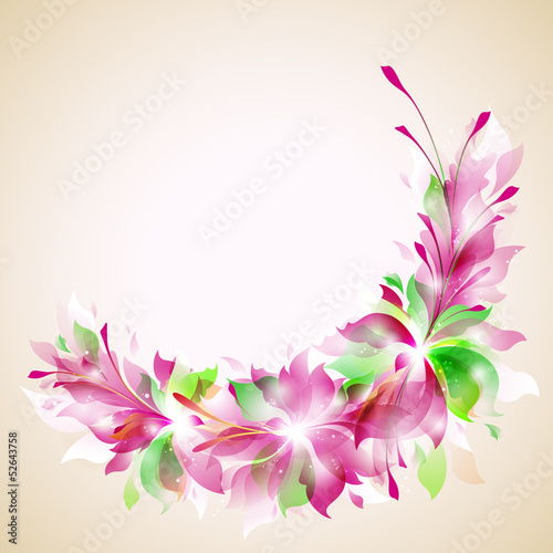 vector template "abstract floral wreath"