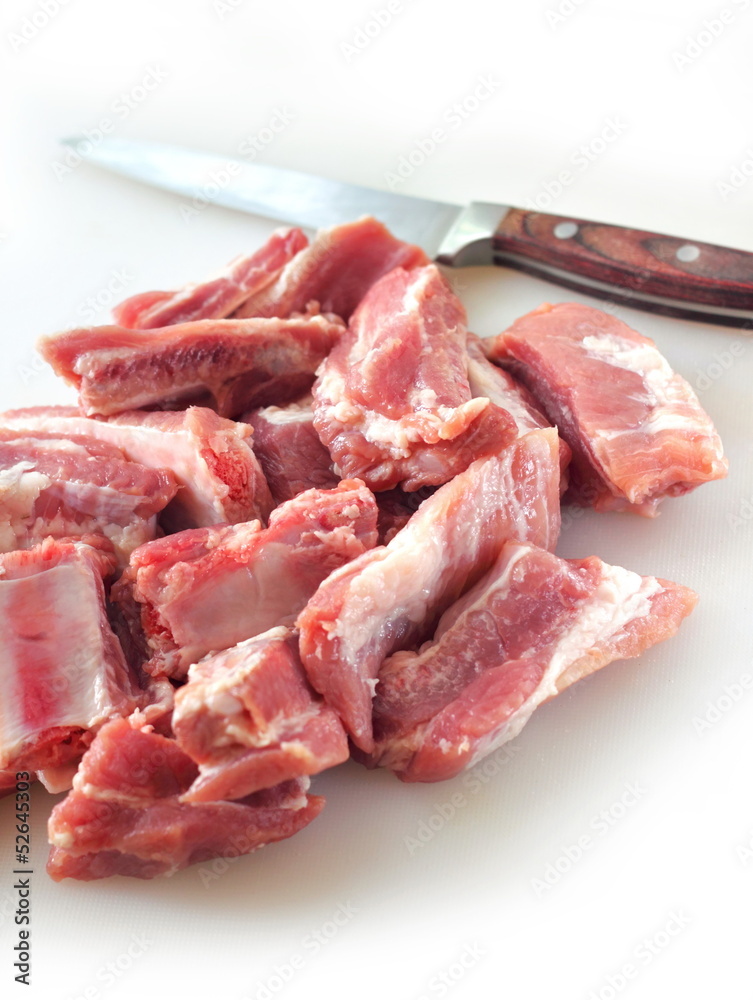 Uncooked pork ribs Uncooked pork ribs