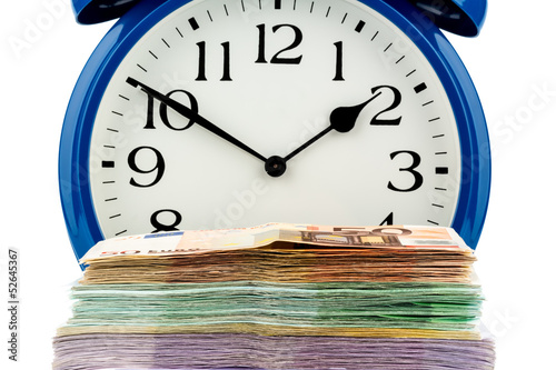 Plakat clock and banknotes
