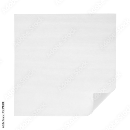Paper note isolated on white