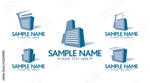 Skyscrapers with building cranes symbols