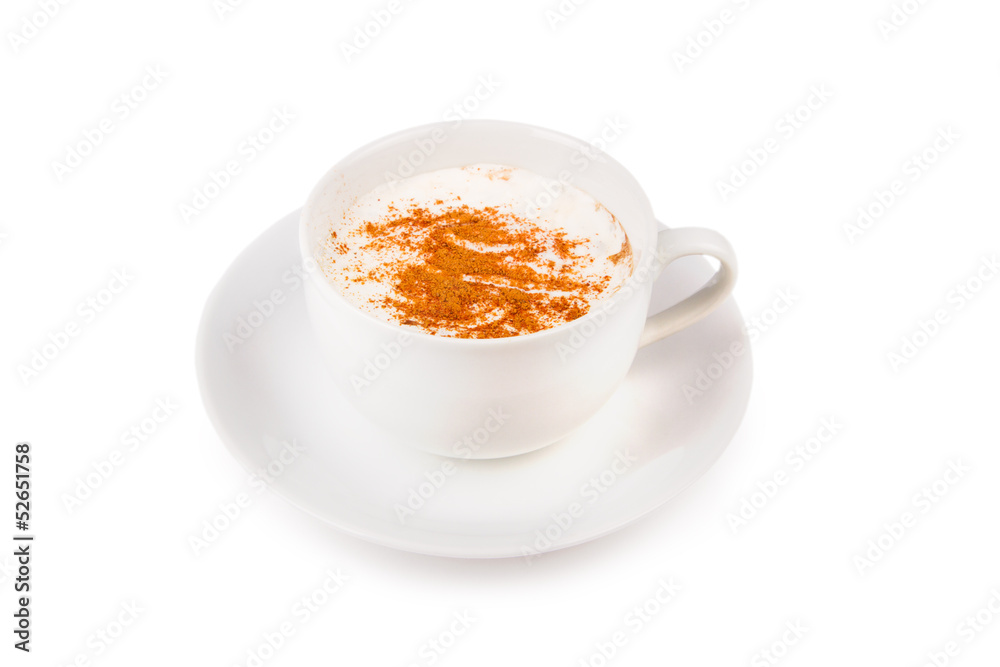 Coffee with whipped cream and cinnamon Coffee with whipped cream and cinnamon