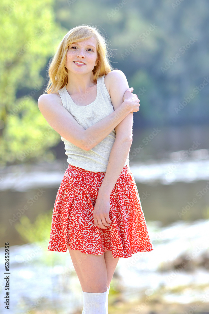 Beautiful smiling girl portrait outdoors Beautiful smiling girl portrait outdoors