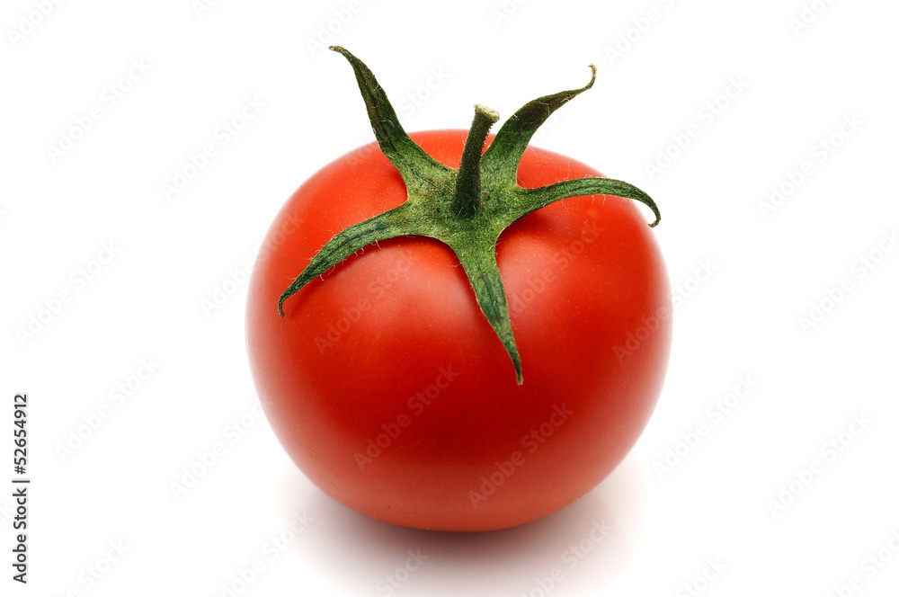 Single cherry tomato isolated