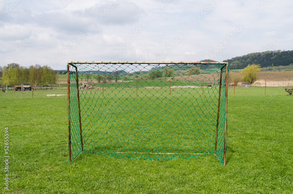 Old football gate in polish village Old football gate in polish village