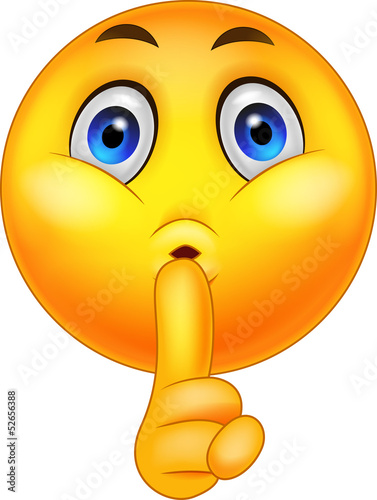 Emoticon making silence sign