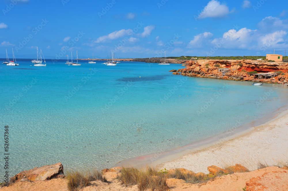 Cala Saona Beach in Formentera, Balearic Islands, Spain