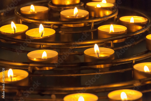 Round Golden Church Candles