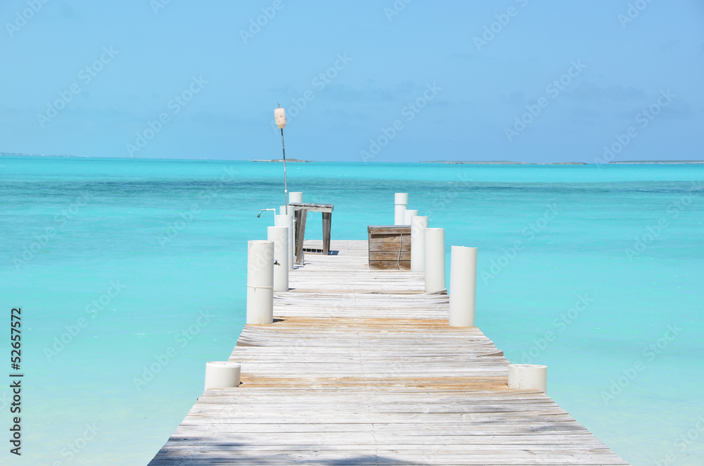 Fototapeta premium Wooden pier. Exuma, Bahamas