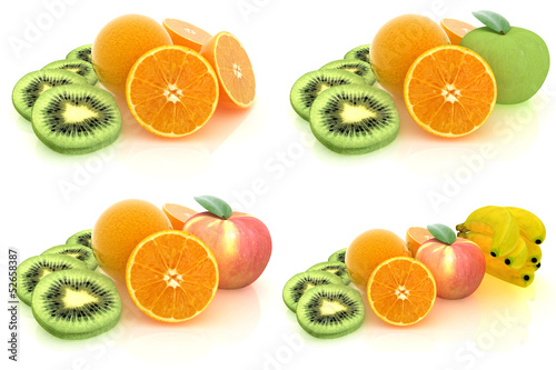 Fototapeta Naklejka Na Ścianę i Meble -  Set of citrus on a white