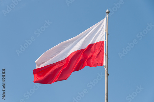 Polish flag in the sky