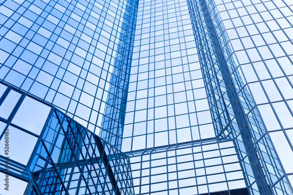 Glasfassade einer Bank - Hochhaus in Deutschland Glasfassade einer Bank - Hochhaus in Deutschland