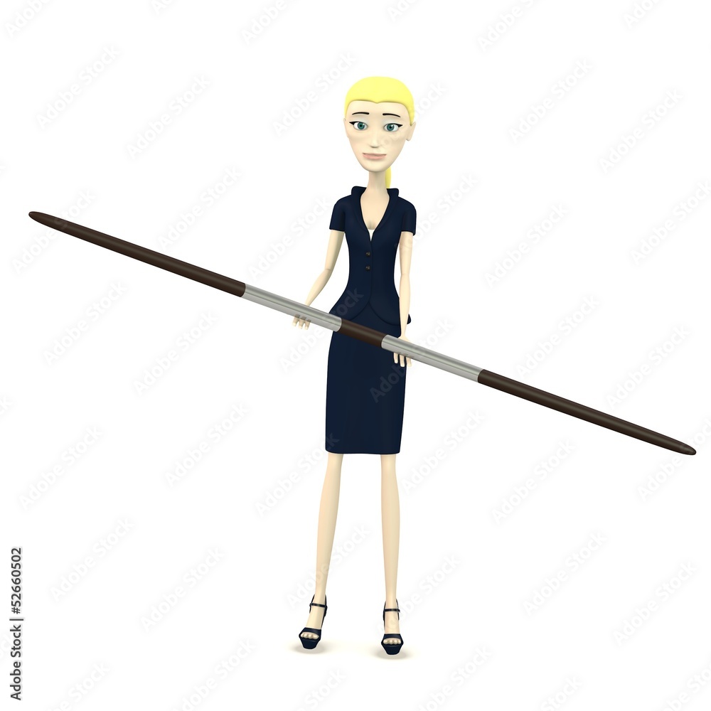 3d render of cartoon charcter with two handed spear 3d render of cartoon charcter with two handed spear