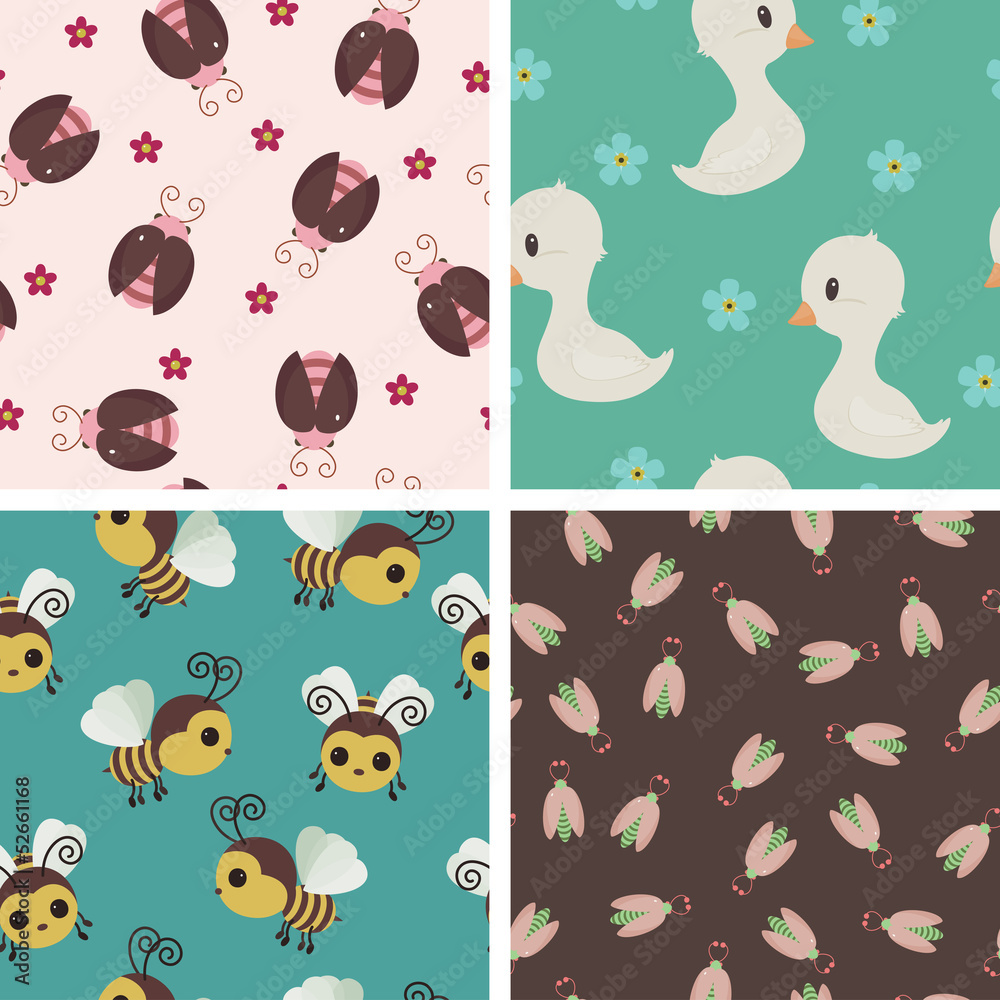 Obraz premium Seamless childish wallpapers