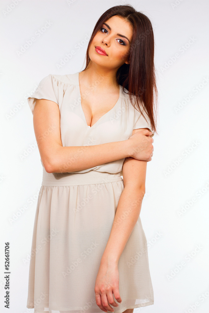 Portrait of a young attractive woman in dress Portrait of a young attractive woman in dress