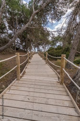 Beach way to Salinas beach in Ibiza Balearic islands