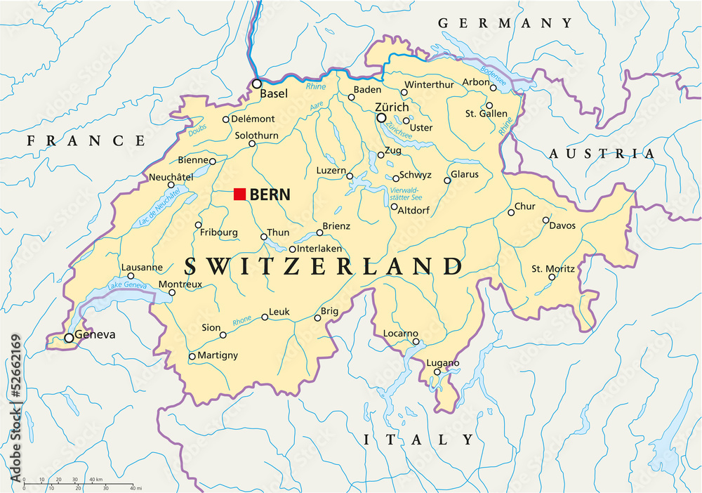 Switzerland Map ( Schweiz Landkarte ) – Stock-Vektorgrafik | Adobe Stock