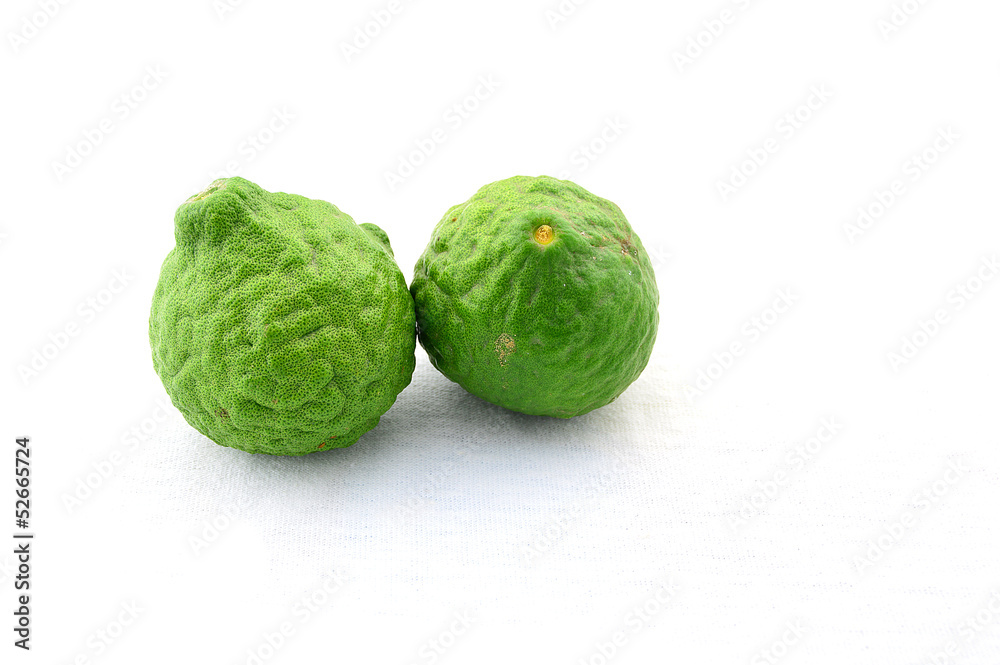 Kaffir Lime isolate on white Kaffir Lime isolate on white