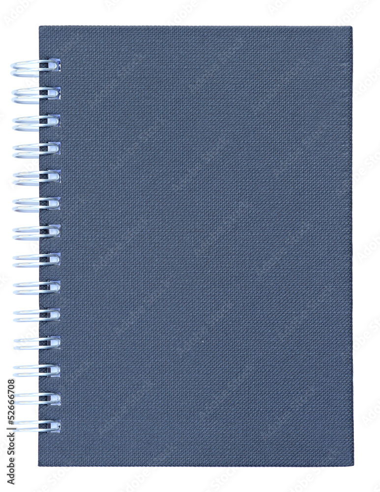 Blue notebook isolated on white background