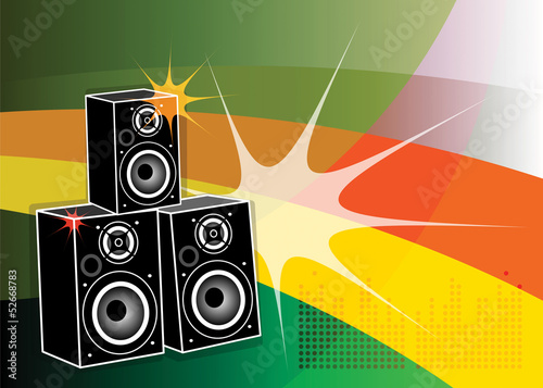 Background with the speakers inside, vector illustration