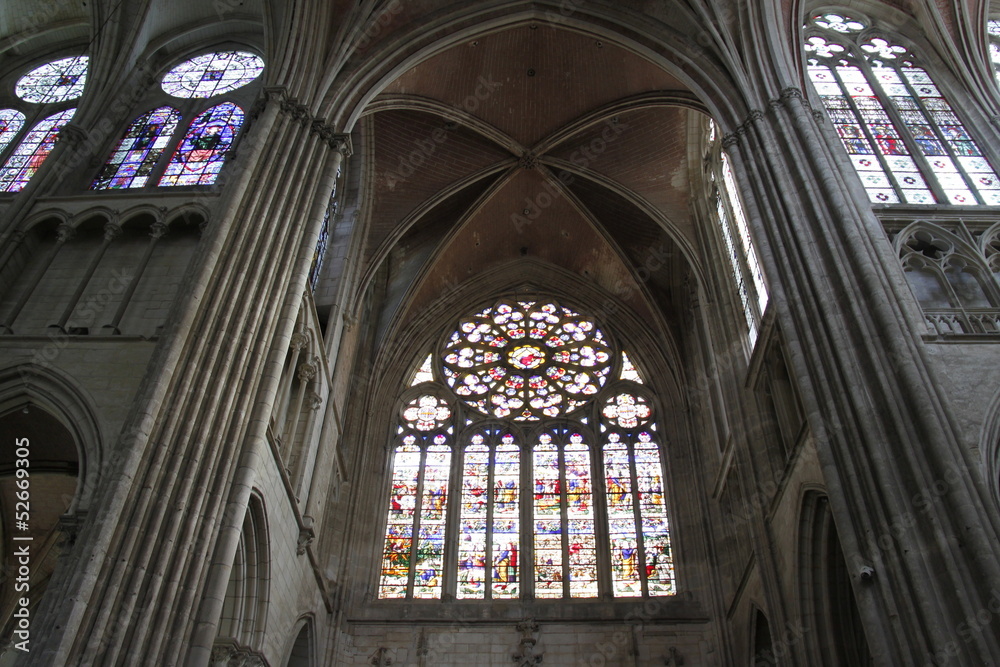 Vitrail de la Cathédrale Saint Etienne à Auxerre, Bourgogne