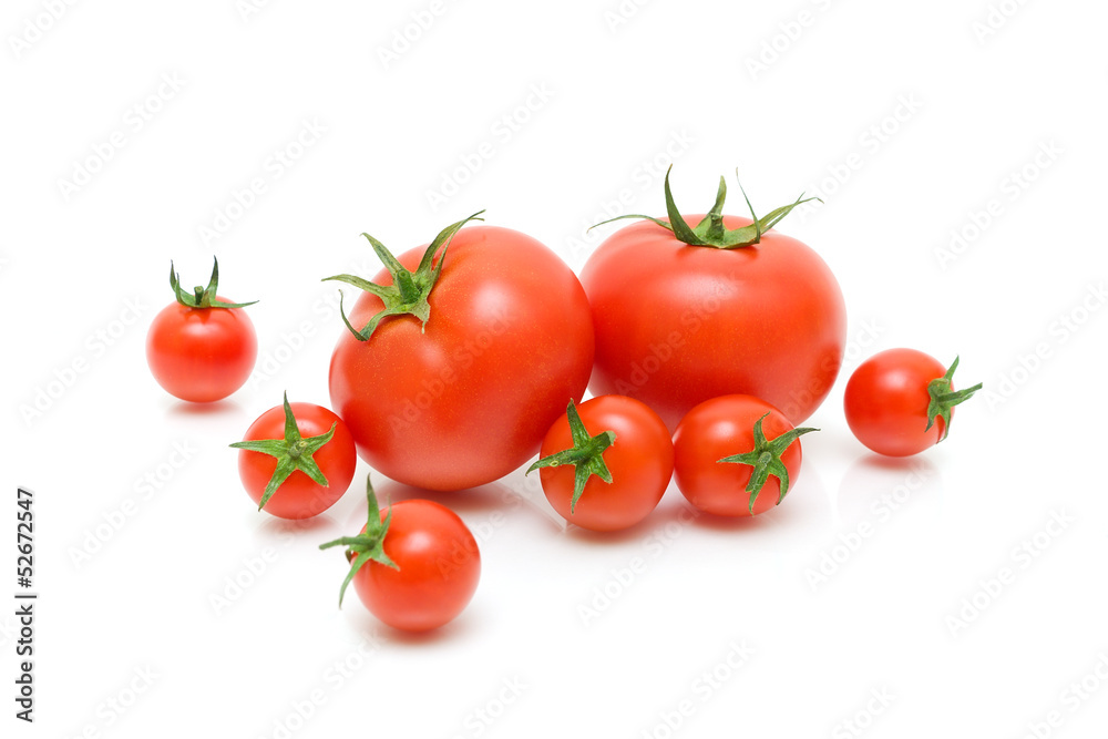 tomatoes on a white background close-up