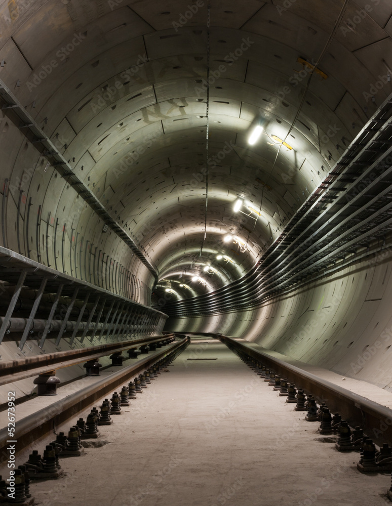 Fototapeta premium Underground facility with a big tunnel