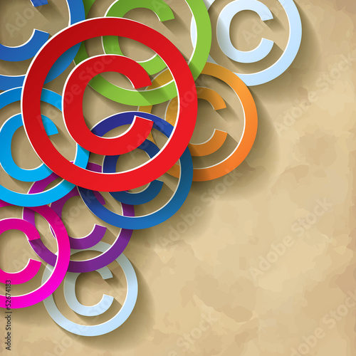 Copyright SYMBOL Papier bunt Vintage Ecke