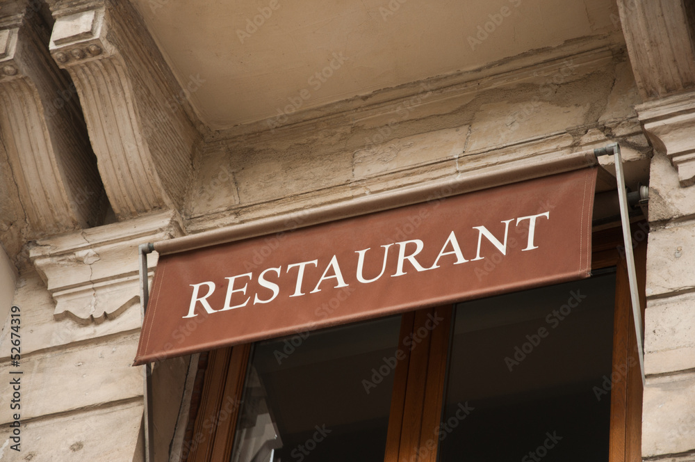 Obraz premium enseigne restaurant chic