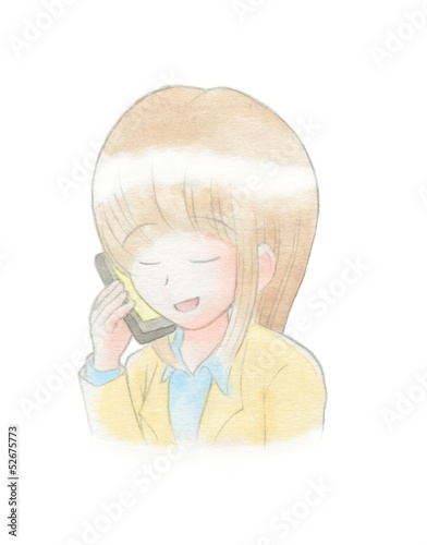 スマホで話す女性