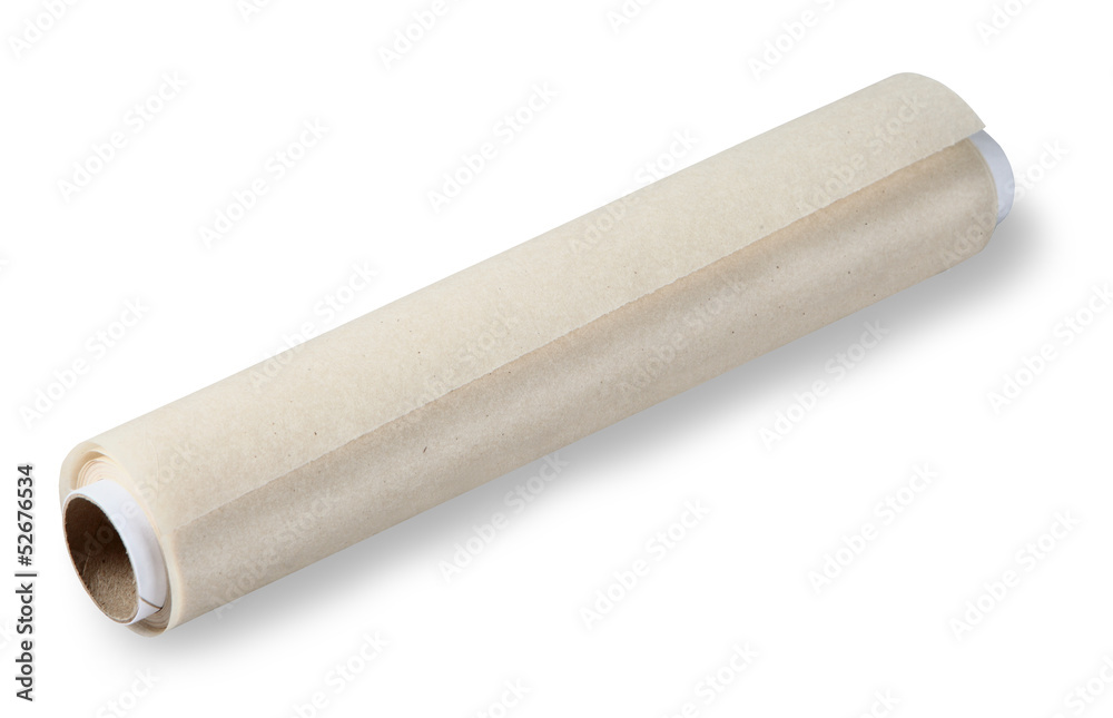 Food in a twisted roll of parchment on the sleeve, baking paper. Food in a twisted roll of parchment on the sleeve, baking paper.