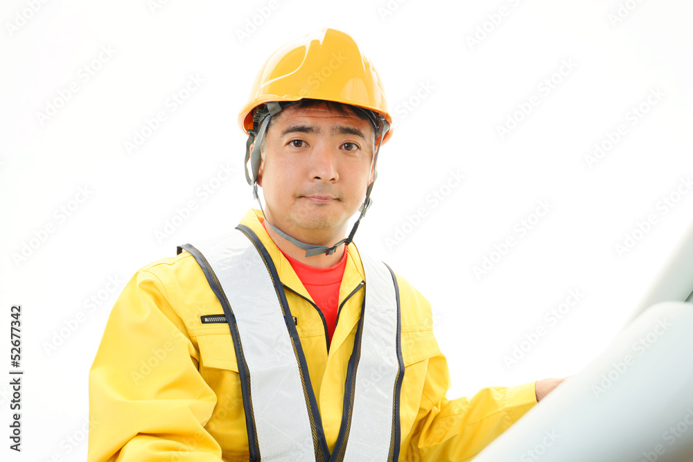 笑顔の労働者