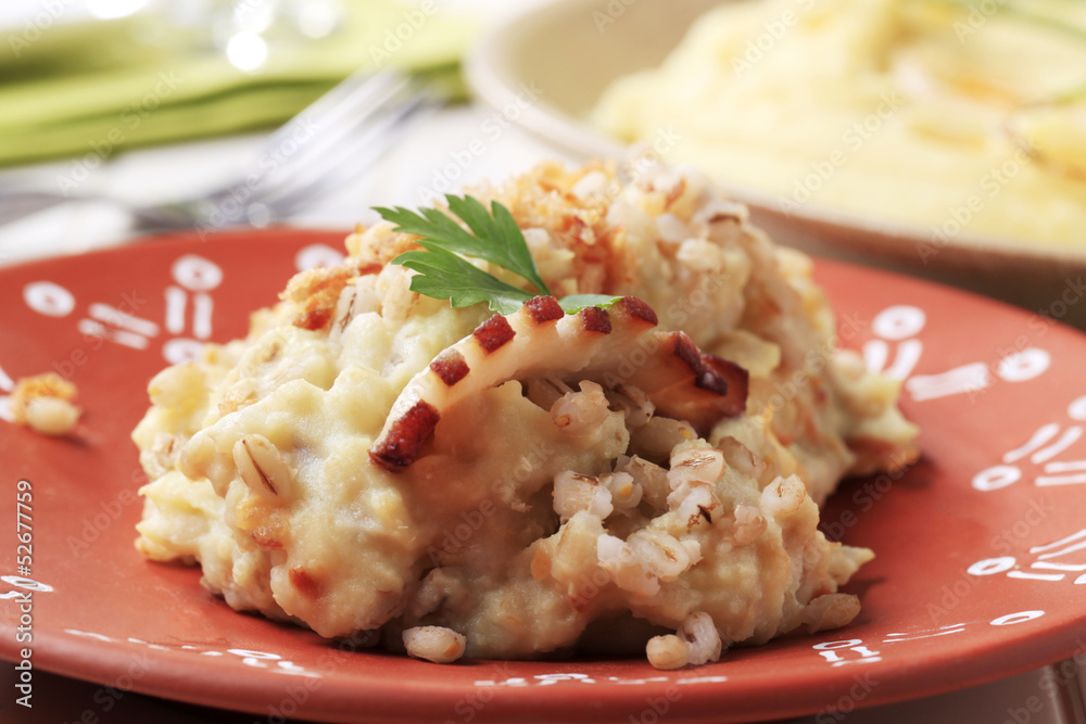 Mashed potato with peeled barley Mashed potato with peeled barley