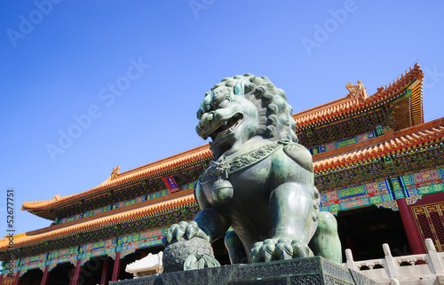 bronze lion in the Forbidden City