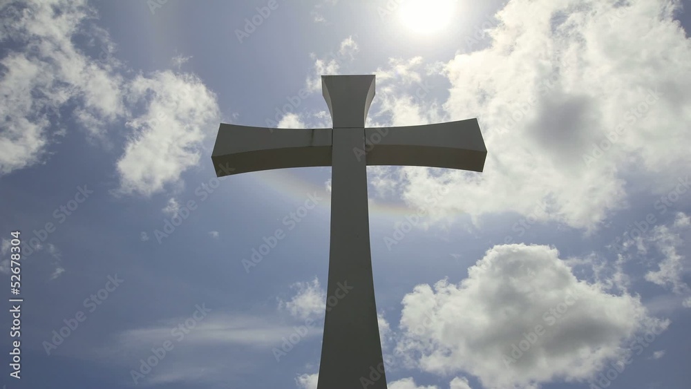 Crucifix Cross and Moving White Clouds Timelapse 1080p Crucifix Cross and Moving White Clouds Timelapse 1080p