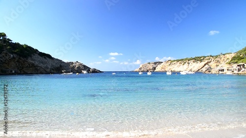 Paisaje en la playa de Cala Vadella, Ibiza, España photo