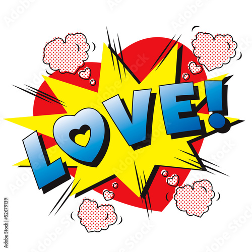 Love cartoon explosion. Falling in love. Love firework.