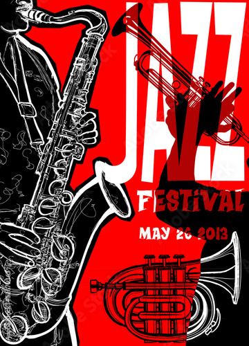 Jazz poster with saxophonist